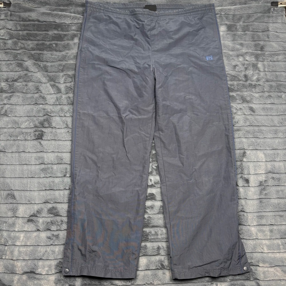 Wilson Mens Gray Nylon Wind Pants Lined Athletic Joggers Track Pants Large